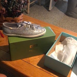 Kate Spade Silver Glitter Keds